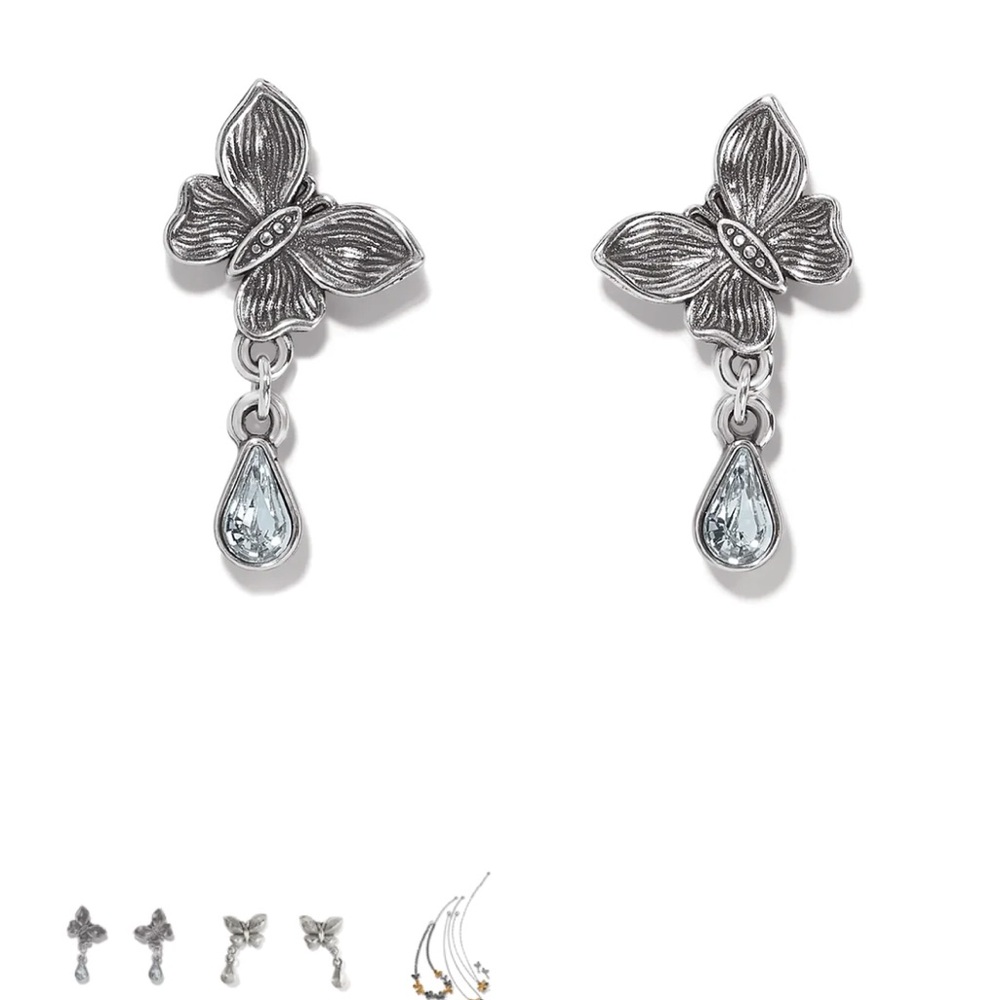 Brighton NWT Everbloom Flutter post earrings with teardrop crystals